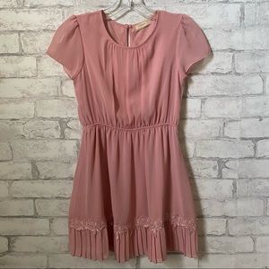 Older Girls Soprano Pleated Light Pink Flower Dress